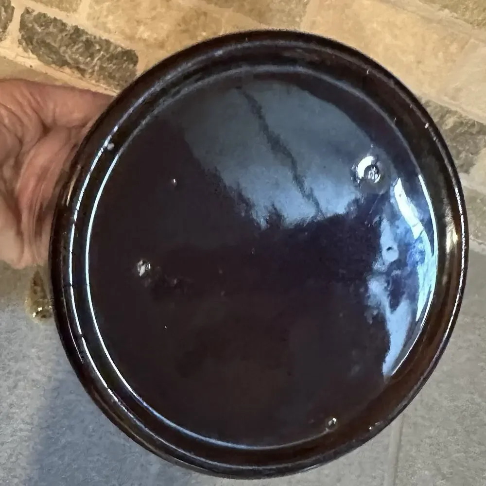 Vintage Brown Drip Art Pottery 7.75 Inch Pitcher No Marking